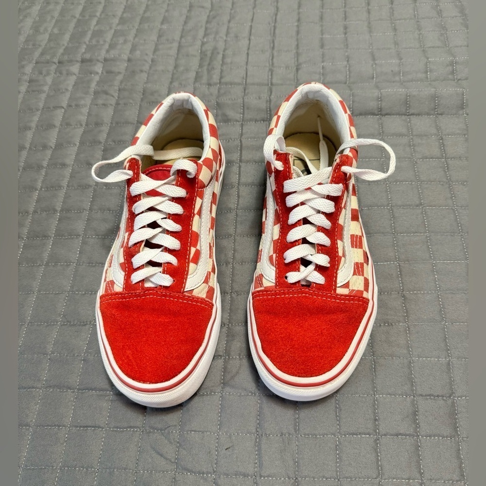 VANS Old Skool Red Checkerboard Sneakers
